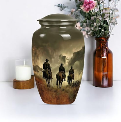 Cowboy Cremation Urns for Women - Double Companion Urn for Ashes - size: #1 (Large Size)