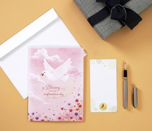 CUTPOPUP Confirmation Cards, Confirmation Greeting Cards, Religious Confirmation Cards for Girls, Boys, Grandson, Granddaughter (Girls) US8-SD294.1US - color: Pink Confirmation