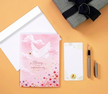 CUTPOPUP Confirmation Cards, Confirmation Greeting Cards, Religious Confirmation Cards for Girls, Boys, Grandson, Granddaughter (Girls) US8-SD294.1US - color: Pink Confirmation