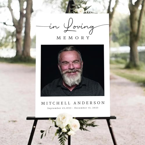 Customized Elegant In Loving Memory Welcome Sign, Memorial Picture Board, Memorial Sign, Celebration Of Life Decoration Yard Sign, Outdoor Memorial Garden Decor, Memorial Decorations - color: Color 17
