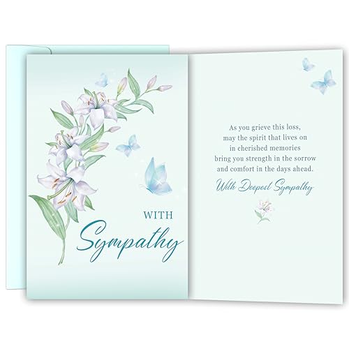 Sympathy Card Gifts for Loss of Loved One, Sympathy Cards with Premium Envelope, Elegant Condolence Card Gift for Family or Friends - color: Sympathy Condolence