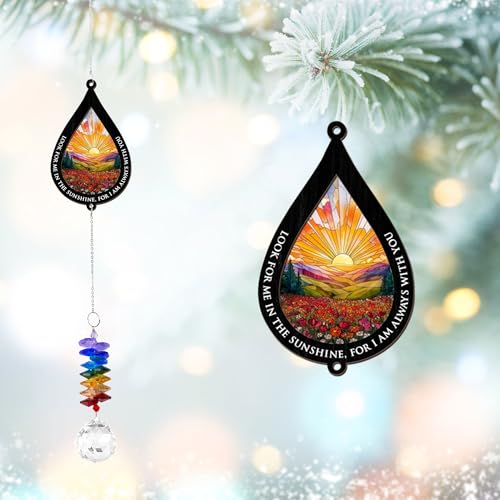 Suncatcher Look for Me in The Sunshine - Sympathy Gift for Loss of Loved One - Grief Gifts - Heaven Funeral Keepsake - Gift for Women Daughter Friend Sister - color: Look for Me
