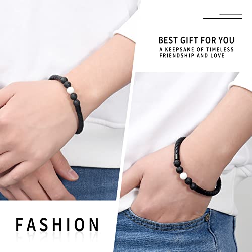 shajwo Cremation Jewelry Lava Stone Urn Bracelet for Ashes for Women Men Chakra Healing Balancing Genuine Leather Memorial Bracelets - color: Customize