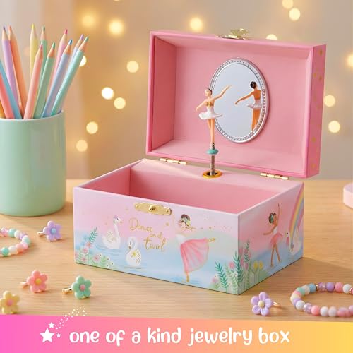 Giggle & Honey® Musical Ballerina Jewelry Box for Girls | Music Boxes for Little Girls, Toddler Jewelry Box for 4 Year Old Kids, Toys for Toddlers, Birthday Gifts for Kids 5-9 Years - style: Twirling Ballerina