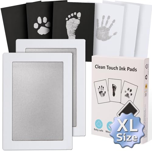 Baby Handprint Ink Pads,Inkless Print Kit,Pet Paw,Baby,Festival Gift - color: Silver