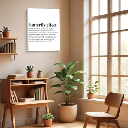 Butterfly Effect Definition Canvas Wall Art Print Inspirational Poster Artwork Motivational Wall Decor for Home Bedroom Office Classroom 8x10 Inch Framed