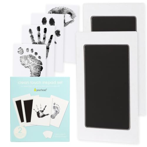 Pearhead Clean Touch Ink Pad Kit, 2-Pack, Baby Keepsake Gift - color: Black New Packaging 2-Pack, size: Regular 2.5" x 3.5”