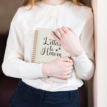 Letters to Heaven Notebook Journal 5.5x8.3, Memorial Sympathy Gifts for Loss of Pet, Remembrance Bereavement Gifts Spiral Hardcover Notebook, Grief Journal for Women, Cat Dog Loss Gift - color: Letters to Heaven