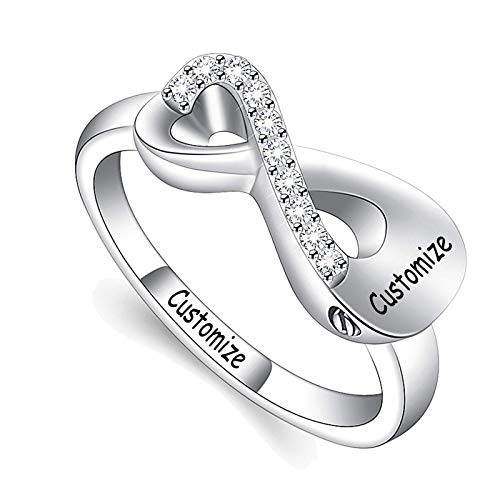 Yinplsmemory Cremation Jewelry Infinity Love Cremation Ring for Ashes Stainless Steel Hold Loved Ones Ash Keepsake Finger Ring Urn Locket Memorial Jewelry for Women - color: Customize