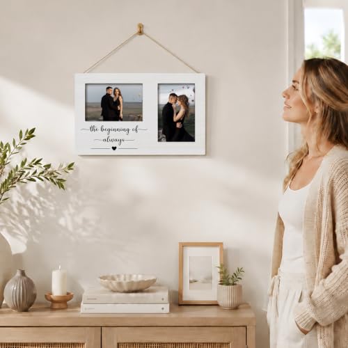 Engagement Double Picture Frame 4x6, Couple Gifts Two Photo Frame - color: color-1