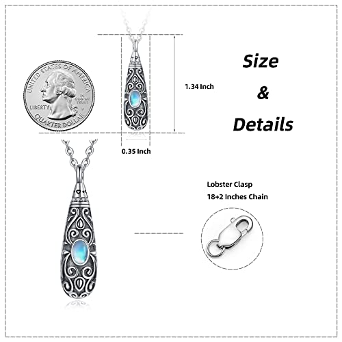 Sterling Silver Flower Tree Life Cremation Urn Necklace for Women - color: Tear *Cherry (Mo/St)