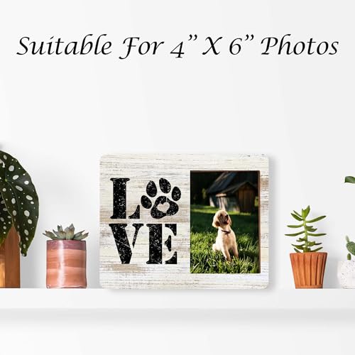 Dog Picture Frames, Puppy Photo Frame, Love Dogs Frames For Pictures, Pet Memorial Gifts, Farmhouse Home Living Room Bedroom Office Decoration -02 - style: Love Dogs 2
