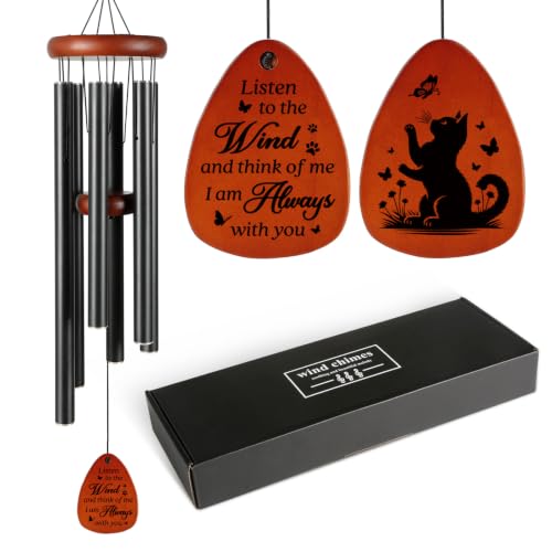 SteadStyle Cat Memorial Gifts for Loss of Cat, 36" Pet Memorial Wind Chimes | Pet Memorial Gifts for Cats, Loss of Cat Sympathy Gift, Cat Remembrance Bereavement Gifts, Wind Chimes Outdoor Garden Patio - size: 36 In