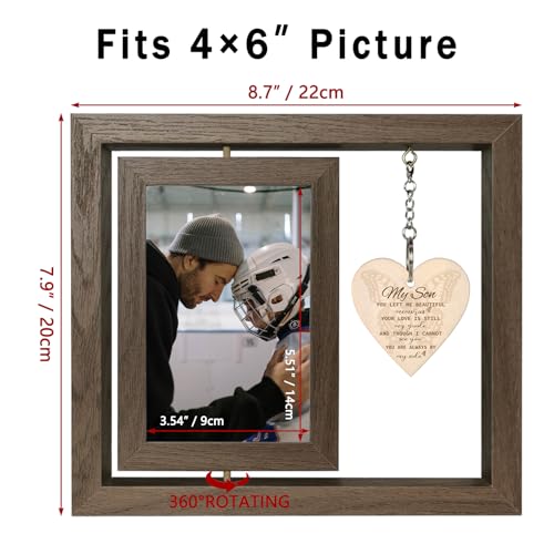 EYITUPC Rotating Son Memorial Wood Frame Loss of Son Sympathy Gift - color: Son