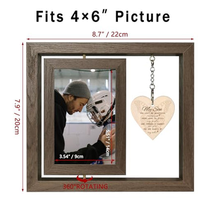 EYITUPC Rotating Son Memorial Wood Frame Loss of Son Sympathy Gift - color: Son