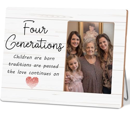 Four Generations Picture Frame,Gifts for Family Picture Photo Frames for Desk Tabletop Wall Decoration - color: 4 Generations