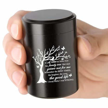 Aluminum Mini Urn for Ashes - 2.75 Inches, Tree of Life Design - Keepsake for Human Ashes Memorial