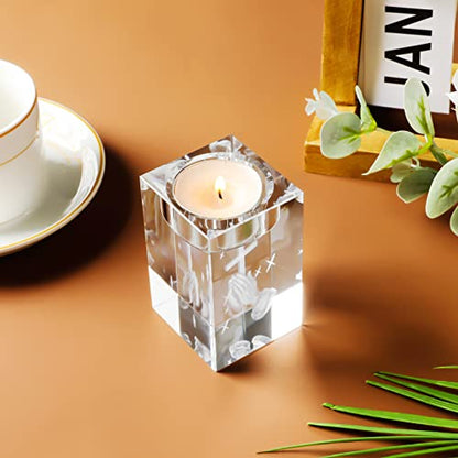 YWHL Cross Religious Crystal Votive Candle Holders, Religious Gifts for Women, 3D Praying Hands and Cross Glass Tealight Candle Holder for Table Centerpiece (Excluding Candles) - color: Praying Hand