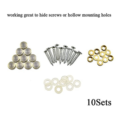 Hahiyo 10mm Diameter Mirror Screws Brushed Copper Material Solid Easy Install Brass Washer Decorative Caps Fasteners Nails Bronze 10 Pairs for Bathroom Mirrors Panels Kitchen Ceiling Arts Crafts - size: 10mm-10sets-Bronze
