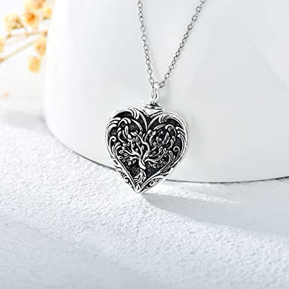 SOULMEET Cremation Jewelry for Ashes, Sterling Silver Urn Necklace for Ashes Women Men, Cherish Memories Cremation Jewelry to Keep Someone Near to You - color: D-Oxidation black Tree