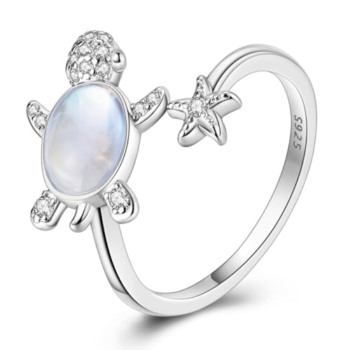 Parmuz 925 Sterling Silver Adjustable Ring for Woman Stackable Open Ring - color: grey