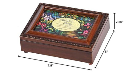 Dicksons, Classic Hymns, Inspirational Christian, Rope Trim Framed, Keepsake Music Box, Jewelry Organizer, Plays Tune From Song, What a Friend We Have In Jesus - style: What a Friend We Have In Jesus