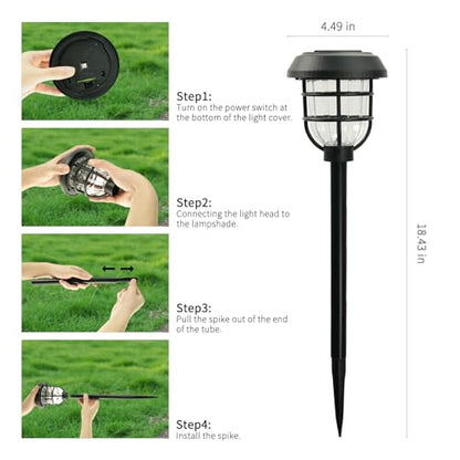 Solar Pathway Lights Outdoor, 8 Pack Bright LED Stake Lights, Waterproof IP65, Auto On Off Dusk to Dawn, Long-Lasting Battery (1000mAh), Up to 12 Hours Lighting for Walkway, Yard & Garden Decor