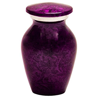 Purple Mist Keepsake Cremation Urn for Ashes, Aluminum, Purple Urn, Keepsake Sized Cremation Urn, 3 Inches High - color: Purple Mist