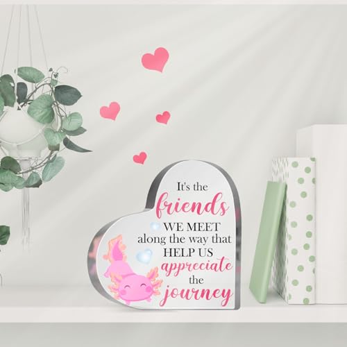 Axolotl Lover Gifts for Women Girls Friendship Keepsake Acrylic Gifts Inspirational Axolotl Decorative Acrylic Sign for Friend Coworker Office School Desk Shelf - style: Axolotl 01