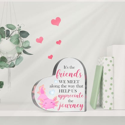 Axolotl Lover Gifts for Women Girls Friendship Keepsake Acrylic Gifts Inspirational Axolotl Decorative Acrylic Sign for Friend Coworker Office School Desk Shelf - style: Axolotl 01