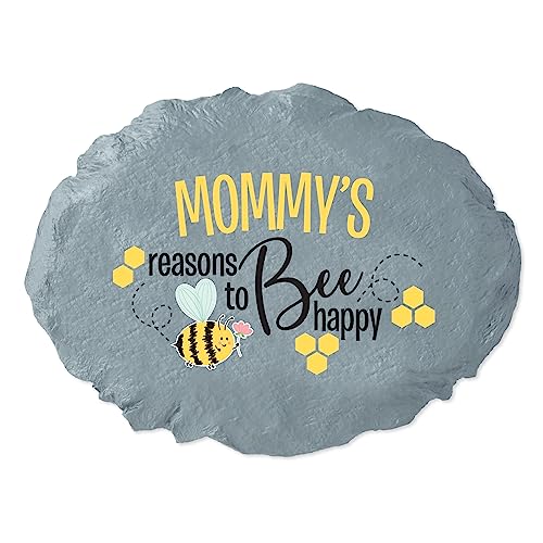 Let's Make Memories Personalized Reasons To Bee Happy Garden Stone - Large Garden Stone - 10" Diameter - color: Bee Happy, size: Large
