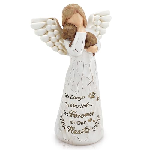 Dogs Memorial Gift, Pet Loss Sympathy Gifts, Remembrance Angel Dog Figure | Pet Memorial Gifts for Loss of Dog, Pets Remembrance Figure, Sculpted Hand-Painted Statue, Sympathy Gifts for Pets Lovers - color: Brown Dog