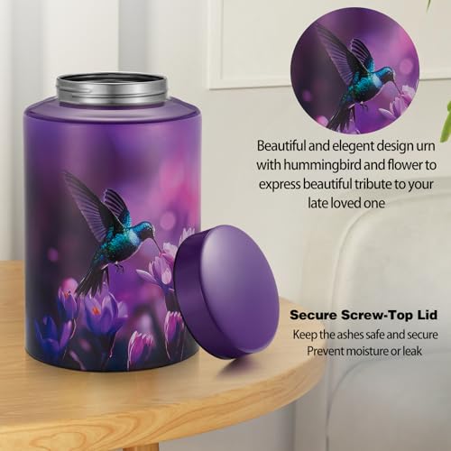 Dletay Memorials Cremation Urns for Human Ashes Adult Female and Male, Hummingbird Burial Urn for Ashes for Women and Men - Large Decorative Memorial Keepsake Urn
