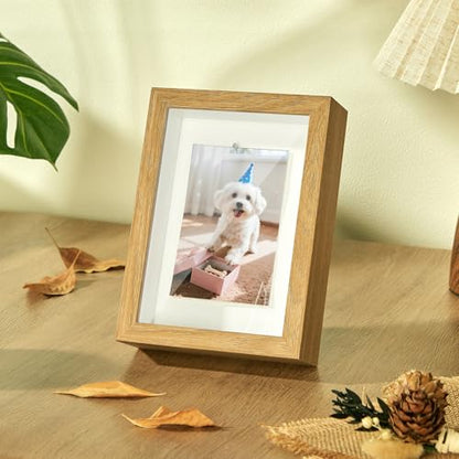 5x7 Small Shadow Box Frame with Thickened Acrylic Panel & Pins - color: Wood Color+foam Back+foam Packaging, size: 5x7