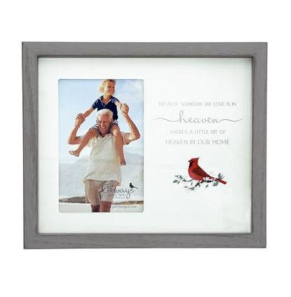 Pavilion Gift Company - Heaven In Our Home - 4' x 6" Vertical Picture Photo Portrait Frame Bereavement In Memory Memorial Loss Of Loved One Gift Calling Hours Funeral Present - color: Gray, White, Red