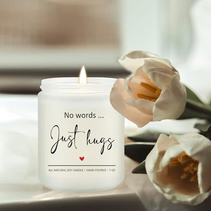 Bereavement Gifts - Sympathy Gift for Loss of Loved - Get Well Soon, Thinking of You, Feel Better Cheer Up, After Surgery Gfits for Women - Lavender Scented Candle - color: No Words