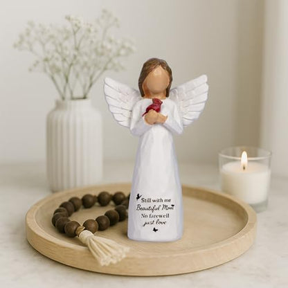 Angel Cardinal Gifts for Women Red Cardinal Decor Angel Figurine Sympathy Gifts for Loss of Mother Mom One Grief Gifts for Women Memorial Cardinal Gift Resin Home Decor Sculpted Hand-Painted - style: Cardinals 1