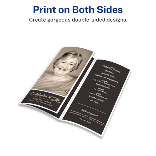 Avery® Printable Tri-Fold Brochures with Mailing Seals, 8.5" x 11", Matte White, 100 Blank Brochure Paper for Inkjet Printers (08324) - size: One Size