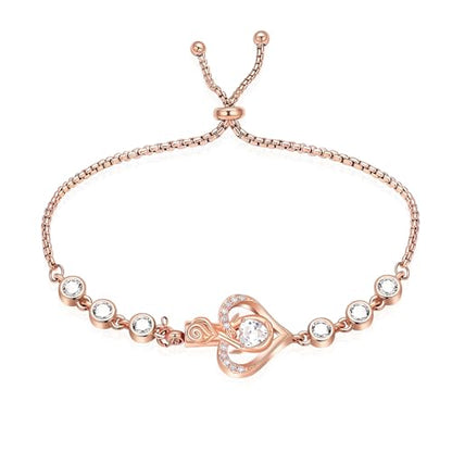 Rose Flower Adjustable Urn Bracelet for Ashes Birthstone Stainless Steel Cremation Jewelry Memorial Keepsake Locket Urns Bracelet Jewelry for Men Women Gifts - color: Rosegold