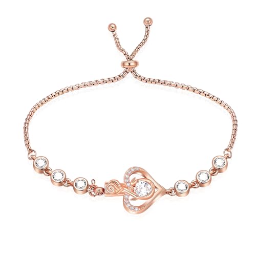Rose Flower Adjustable Urn Bracelet for Ashes Birthstone Stainless Steel Cremation Jewelry Memorial Keepsake Locket Urns Bracelet Jewelry for Men Women Gifts - color: Rosegold
