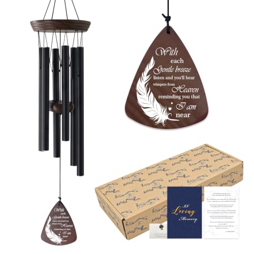 Memorial Wind Chimes for Outside, Sympathy Gift for Loss of Loved One - size: With Each