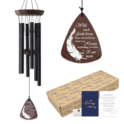 Memorial Wind Chimes for Outside, Sympathy Gift for Loss of Loved One - size: With Each