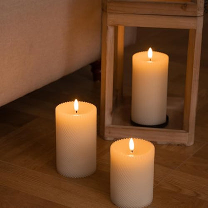 Flickering Flameless Candle with Remote, Real Wax Battery Operated Candles - color: Ivory(Twill)