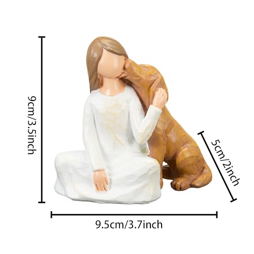 Dog Memorial Gifts for Loss of Dogs,Pet Loss Sympathy Gift,Angel of Friendship Figurine Statue for Loving Pets and Dog Lovers(Brown Dog - color: Brown Dog