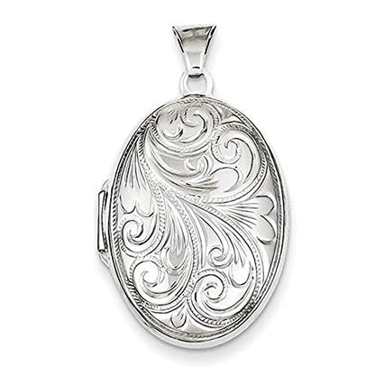PicturesOnGold.com Oval Picture Locket in Silver - 3/4 x 1 inch - Includes 18 inch Chain - style: Locket + 1 Photo