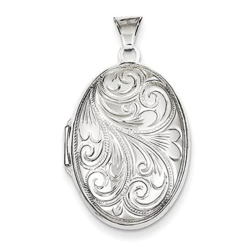 PicturesOnGold.com Oval Picture Locket in Silver - 3/4 x 1 inch - Includes 18 inch Chain - style: Locket Only