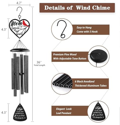 VENBEEL Sympathy Gifts for Loss of Mom, Memorial Wind Chimes for Loss of Mother, Condolence Bereavement Remembrance Gift in Memory of Mom
