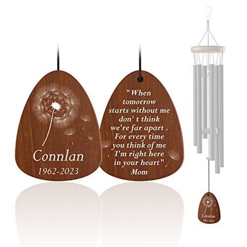 Bemaystar Personalized Memorial Wind Chime - Sympathy Gifts for Loss of Loved one Custom Memorial Gifts Wind Chimes Kits Wind Spinner Tail Clapper for Loss of Mom Women - color: Mom