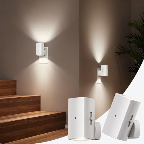 Brightown 2 Pack White Night Lights with Rotating Plug, Pure White - color: Pure White, size: 2 PACK White