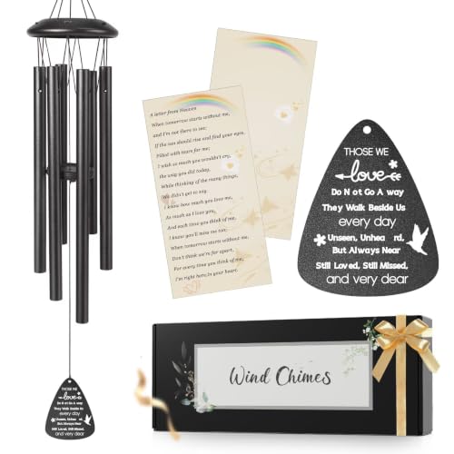 Memorial Gifts for Loss of Loved one, 25''Memorial Wind Chimes of Sympathy Gifts for Loss of Love one,Condolence/Bereavement/Remembrance Gift,Windchime in Memory,Funeral Decor for Garden Outside,Black - size: Loss of Loved